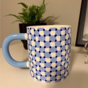 ‘Love You, Dad’ Blue and White Checkered Mug